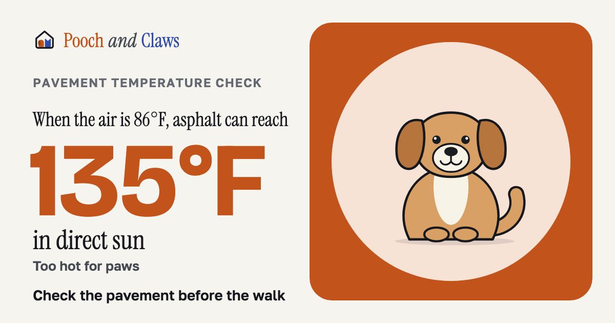 At 86°F, asphalt in direct sun can reach 135°F